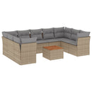 sofasæt til haven 10 dele med hynder polyrattan beige