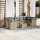 sofasæt til haven 10 dele med hynder polyrattan beige