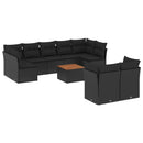 sofasæt til haven 10 dele med hynder polyrattan sort
