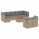sofasæt til haven 10 dele med hynder polyrattan beige