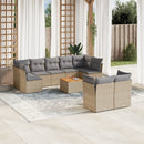 sofasæt til haven 10 dele med hynder polyrattan beige