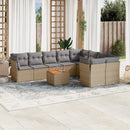 sofasæt til haven 10 dele med hynder polyrattan beige