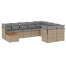 sofasæt til haven 10 dele med hynder polyrattan beige