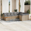 sofasæt til haven 10 dele med hynder polyrattan beige