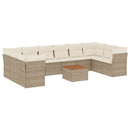 sofasæt til haven 11 dele med hynder polyrattan beige