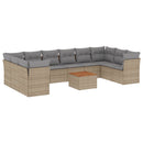 sofasæt til haven 11 dele med hynder polyrattan beige