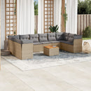 sofasæt til haven 11 dele med hynder polyrattan beige