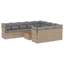 sofasæt til haven 11 dele med hynder polyrattan beige