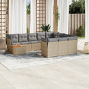 sofasæt til haven 11 dele med hynder polyrattan beige