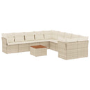sofasæt til haven 11 dele med hynder polyrattan beige