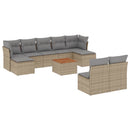 sofasæt til haven 10 dele med hynder polyrattan beige