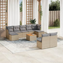 sofasæt til haven 10 dele med hynder polyrattan beige