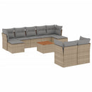 sofasæt til haven 10 dele med hynder polyrattan beige