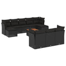 sofasæt til haven 11 dele med hynder polyrattan sort
