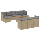 sofasæt til haven 11 dele med hynder polyrattan beige