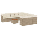 sofasæt til haven 12 dele med hynder polyrattan beige
