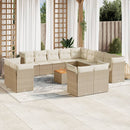 sofasæt til haven 14 dele med hynder polyrattan beige