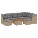 sofasæt til haven 10 dele med hynder polyrattan beige