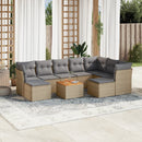 sofasæt til haven 10 dele med hynder polyrattan beige