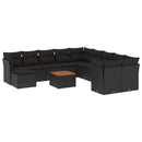 sofasæt til haven 12 dele med hynder polyrattan sort