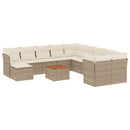 sofasæt til haven 12 dele med hynder polyrattan beige