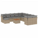 sofasæt til haven 12 dele med hynder polyrattan beige