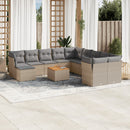 sofasæt til haven 12 dele med hynder polyrattan beige