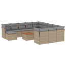 sofasæt til haven 13 dele med hynder polyrattan beige