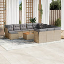 sofasæt til haven 13 dele med hynder polyrattan beige