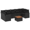 sofasæt til haven 8 dele med hynder polyrattan sort