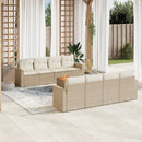 sofasæt til haven 9 dele med hynder polyrattan beige