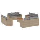 sofasæt til haven 13 dele med hynder polyrattan beige