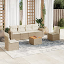 sofasæt til haven 7 dele med hynder polyrattan beige