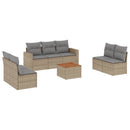 sofasæt til haven 8 dele med hynder polyrattan beige