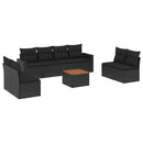 sofasæt til haven 9 dele med hynder polyrattan sort