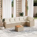 sofasæt til haven 7 dele med hynder polyrattan beige