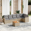 sofasæt til haven 7 dele med hynder polyrattan beige
