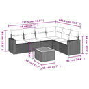 sofasæt til haven 7 dele med hynder polyrattan beige