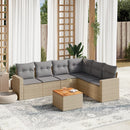 sofasæt til haven 7 dele med hynder polyrattan beige
