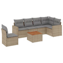 sofasæt til haven 7 dele med hynder polyrattan beige