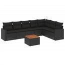 sofasæt til haven 8 dele med hynder polyrattan sort