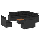 sofasæt til haven 12 dele med hynder polyrattan sort