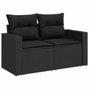 sofasæt til haven 12 dele med hynder polyrattan sort