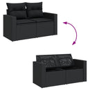 sofasæt til haven 12 dele med hynder polyrattan sort