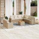 sofasæt til haven 10 dele med hynder polyrattan beige