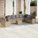 sofasæt til haven 11 dele med hynder polyrattan beige