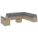 sofasæt til haven 12 dele med hynder polyrattan beige
