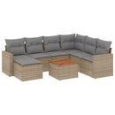 sofasæt til haven 8 dele med hynder polyrattan beige