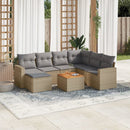 sofasæt til haven 8 dele med hynder polyrattan beige