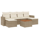 sofasæt til haven 7 dele med hynder polyrattan beige
